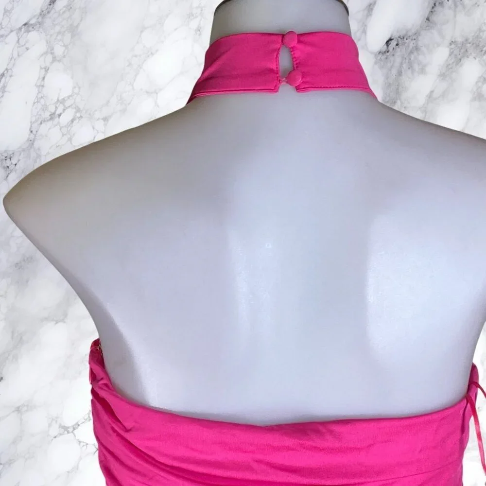 Superdown Mallory High Neck Dress - Hot Pink - Picture 12 of 12
